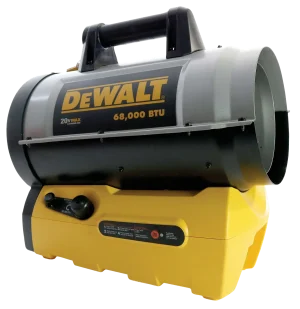 DEWALT® 20V MAX* 70,000 BTU Cordless Forced Air Propane Heater DEWALT® 20V MAX* 70,000 BTU Cordless Forced Air Propane Heater