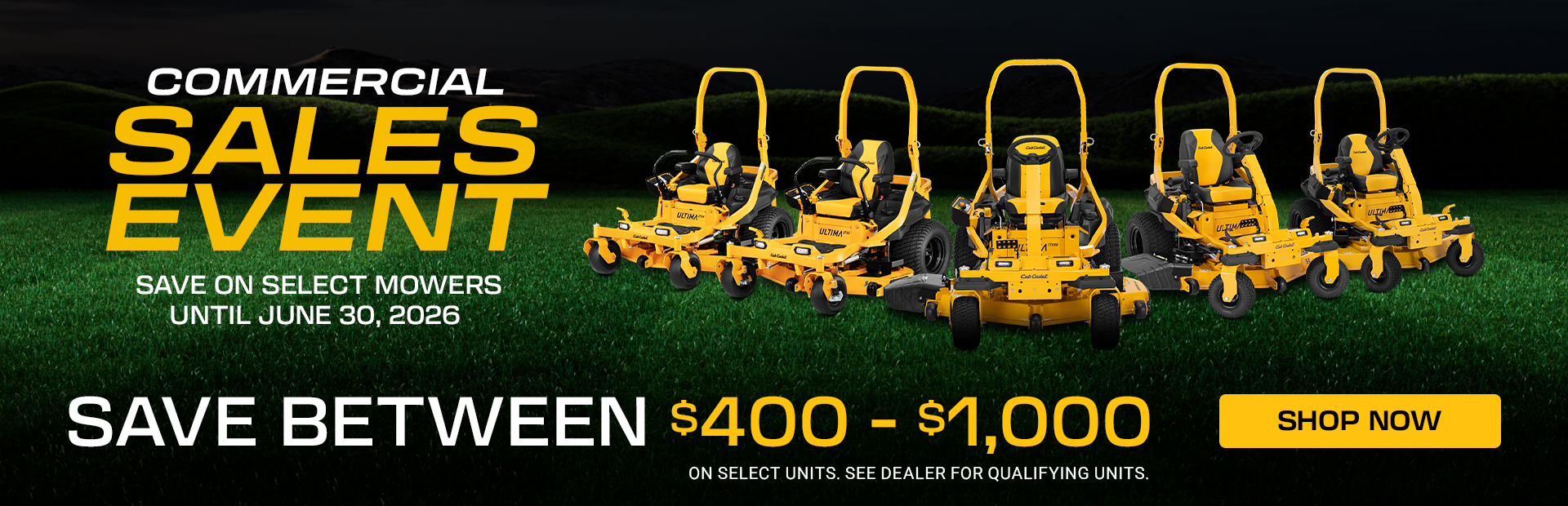 2026 - Cub Cadet Commercial Sales Event (May-June - Ultima)
